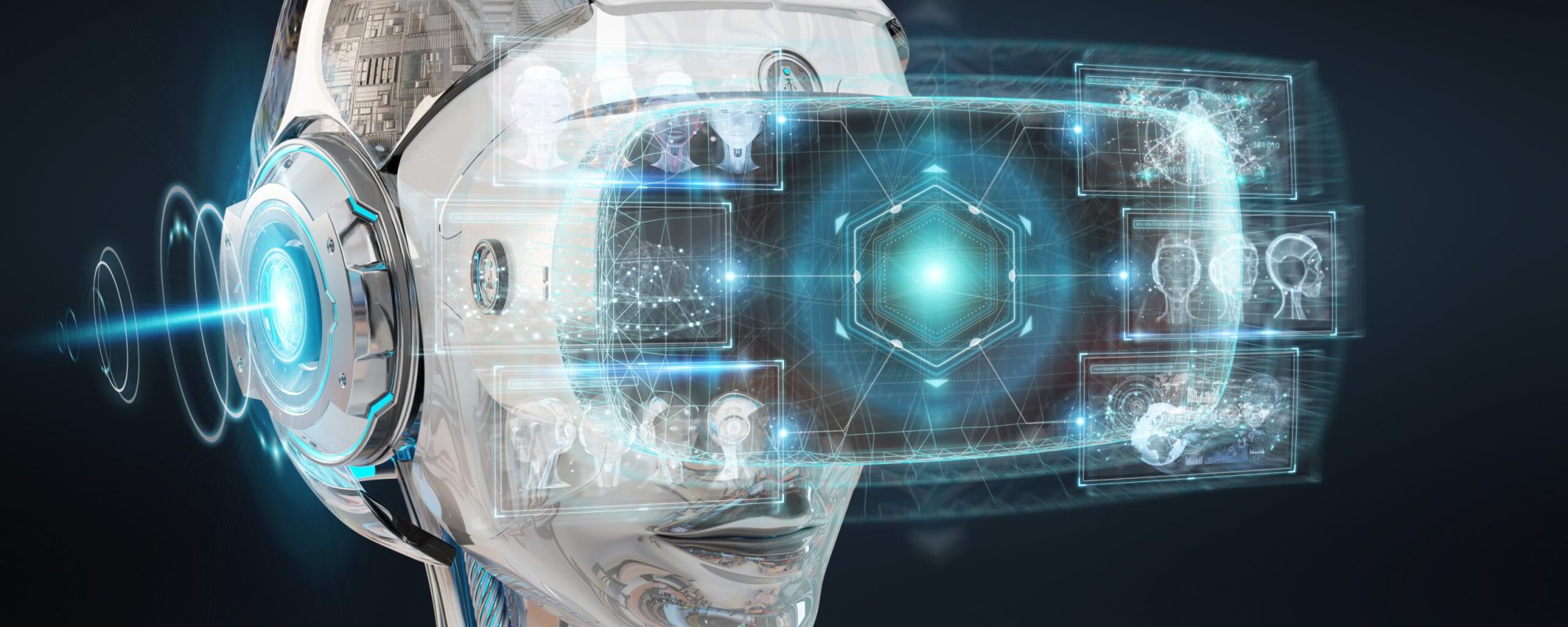 Virtual reality and artificial intelligence illustration 3D rendering Virtual reality and artificial intelligence illustration 3D rendering