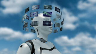 3D rendering of an artifiacial woman with futuristic virtual monitors@fredmantel Fotolia