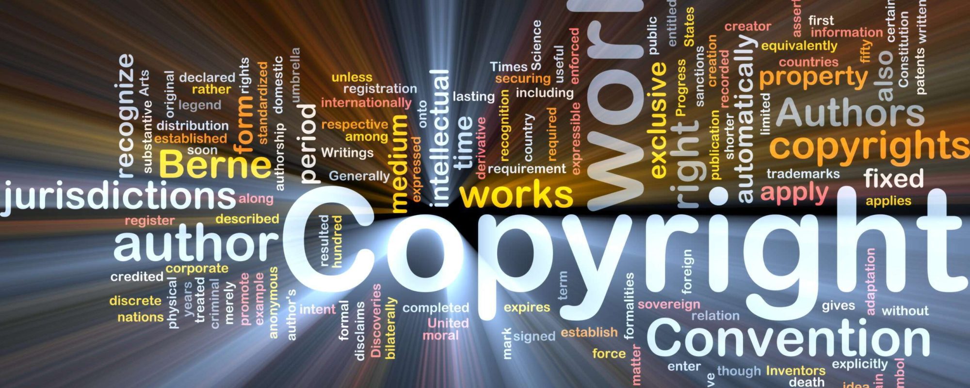 Copyright convention background concept glowing Background concept illustration of author copyright convention glowing light